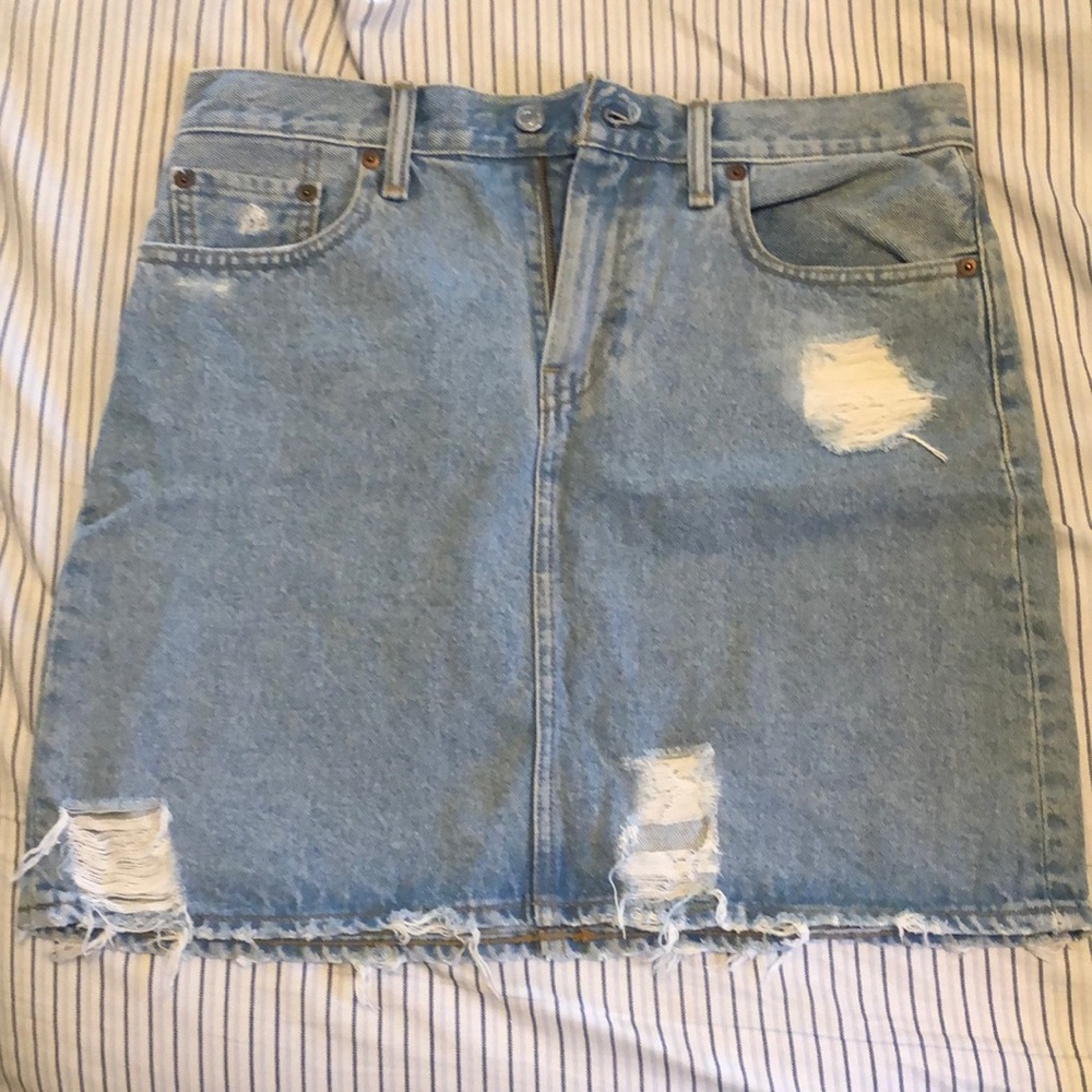 Distressed Levi Jean Skirt